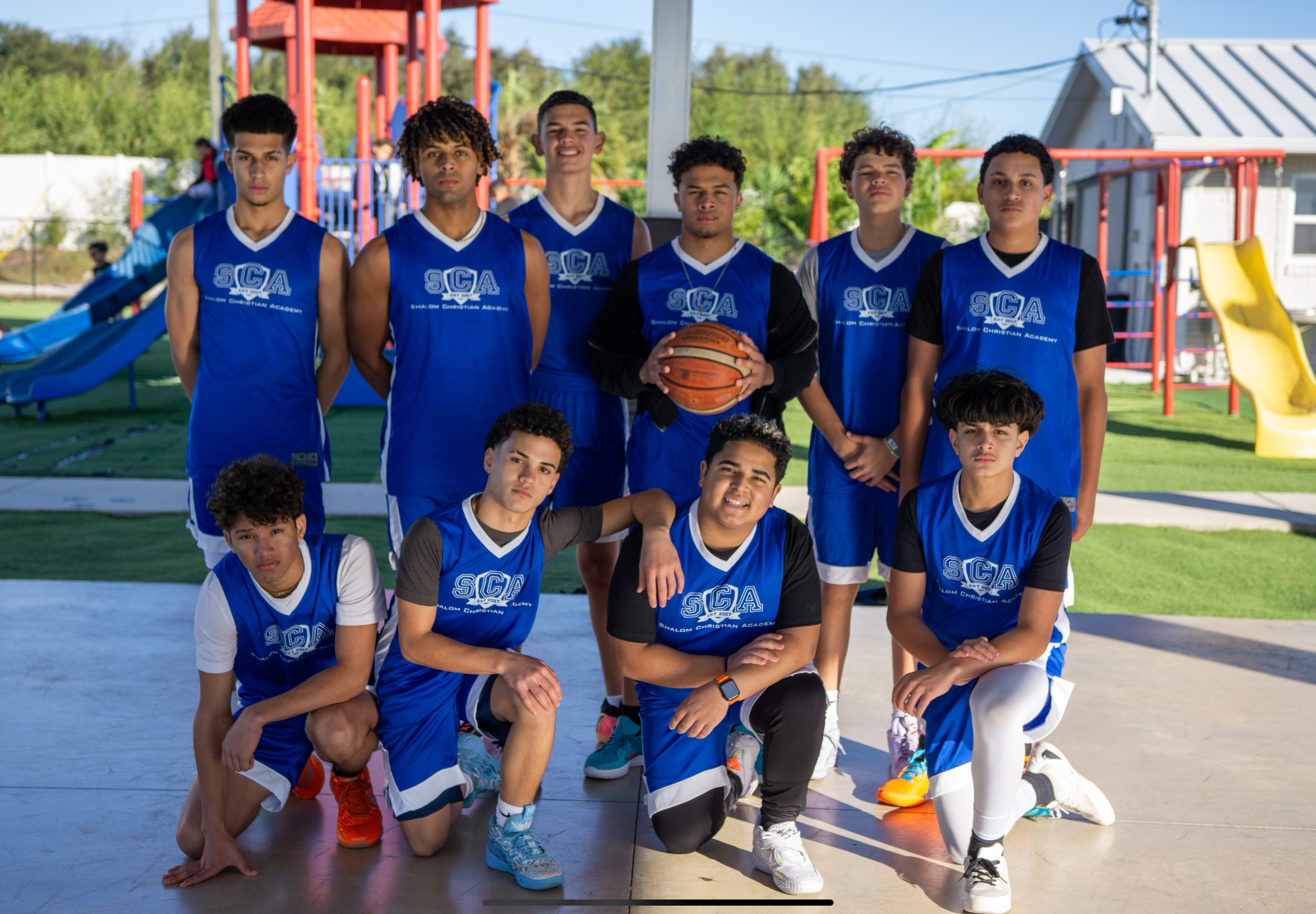 SCA students playing basketball