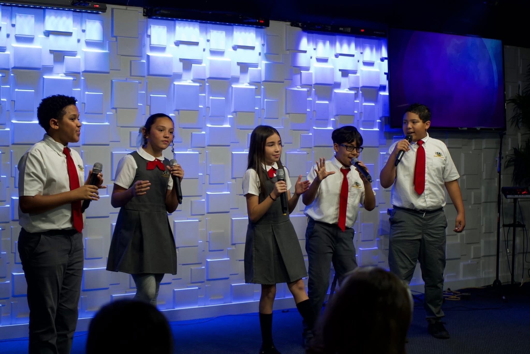Students in chapel worship